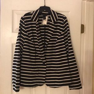 Black/White Stripe Cotton Blazer